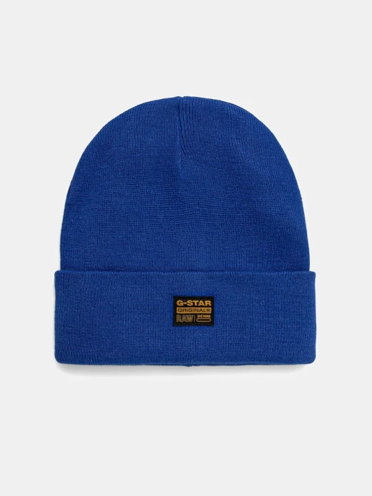 Zdjęcie produktu G-Star czapka beanie męska z bawełną Effo niebieski