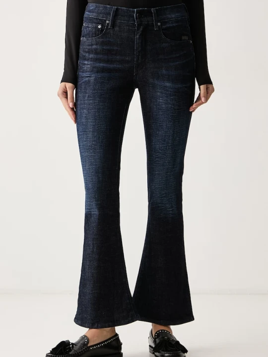 Zdjęcie produktu G-Star jeansy bootcut damskie 3301 Flare granatowy