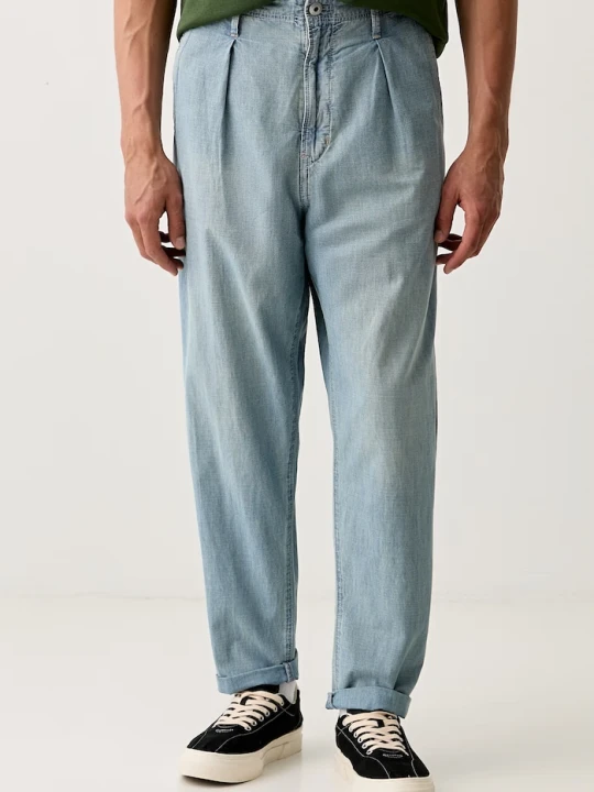 Zdjęcie produktu G-Star jeansy relaxed fit męskie Pleated Chino Denim Relaxed Tapered niebieski