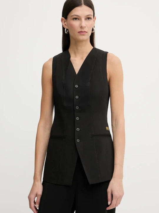 Zdjęcie produktu G-Star kamizelka z domieszką wełny Waistcoat top czarny