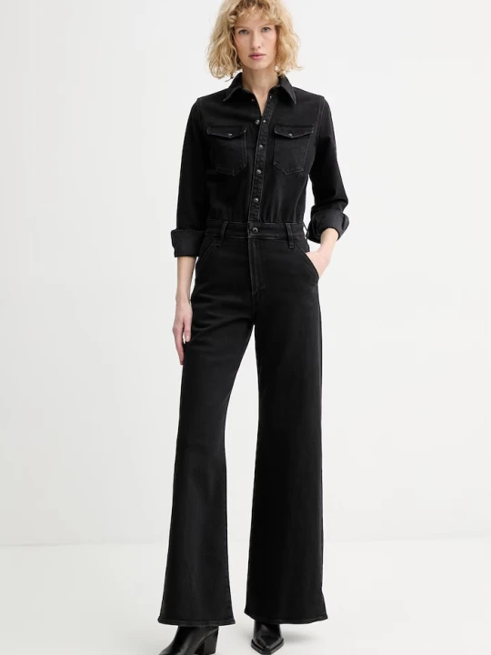 Zdjęcie produktu G-Star kombinezon jeansowy Western Wide Leg czarny