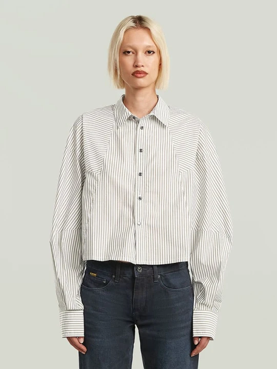 Zdjęcie produktu G-Star Koszula - Loose fit - w kolorze biało-oliwkowym rozmiar: L