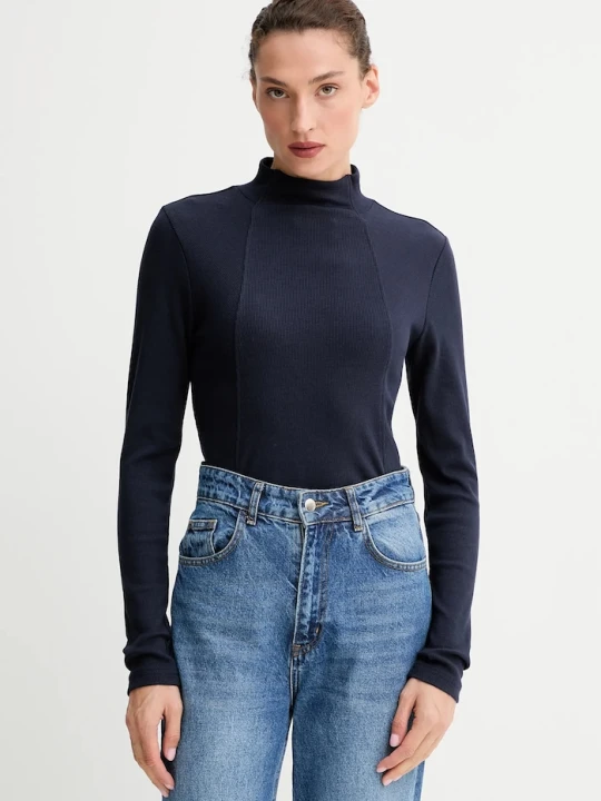 Zdjęcie produktu G-Star longsleeve A line slim rib mock granatowy