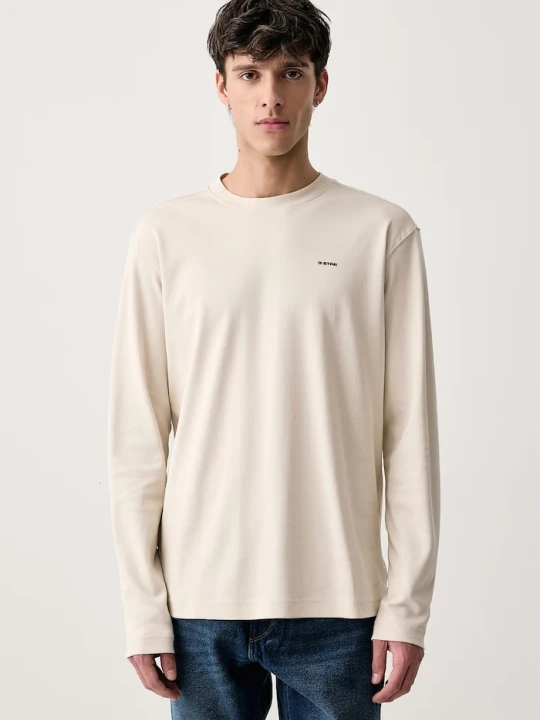 Zdjęcie produktu G-Star longsleeve męski bawełniany True regular r t beżowy