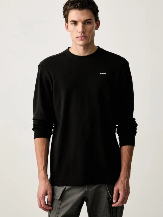 Zdjęcie produktu G-Star longsleeve męski bawełniany True regular r t czarny