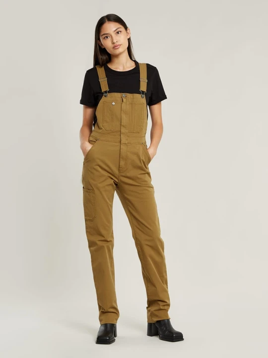 Zdjęcie produktu G-Star Ogrodniczki dżinsowe w kolorze khaki rozmiar: M