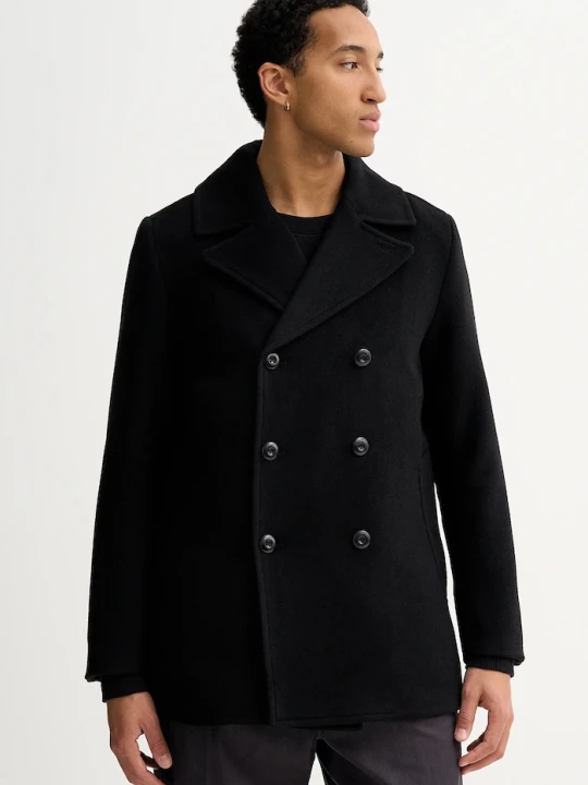 Zdjęcie produktu G-Star płaszcz z dodatkiem wełny Wool Peacoat czarny