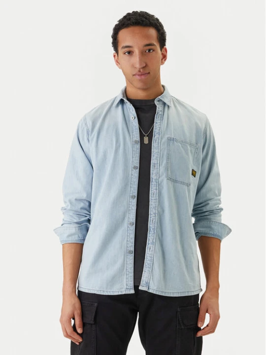 Zdjęcie produktu G-Star Raw Koszula jeansowa D27083-D252 Błękitny Regular Fit Niebieski jasny