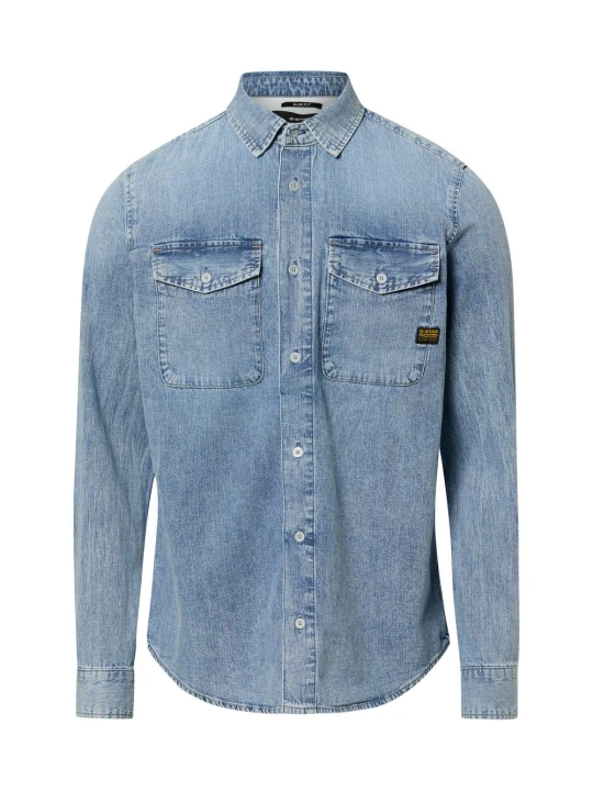 Zdjęcie produktu G-Star RAW koszula dżinsowa - Granatowy Mężczyźni Slim Fit Bawełna niebieski