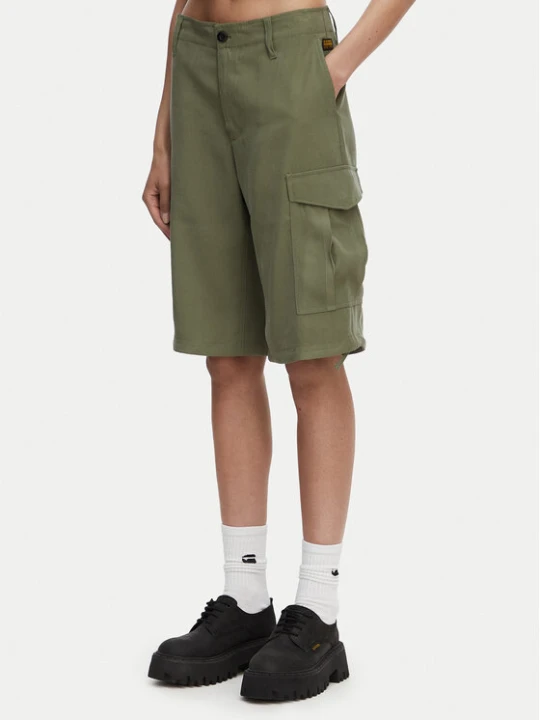 Zdjęcie produktu G-Star Raw Szorty materiałowe Bermuda Cargo D29016-D522 Zielony ciemny Relaxed Fit