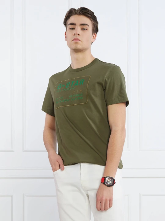 Zdjęcie produktu G- Star Raw T-shirt Applique multi technique r t | Regular Fit G-Star Raw khaki