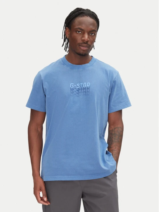 Zdjęcie produktu G-Star Raw T-Shirt Multi Logo D26049-C756 Niebieski Loose Fit