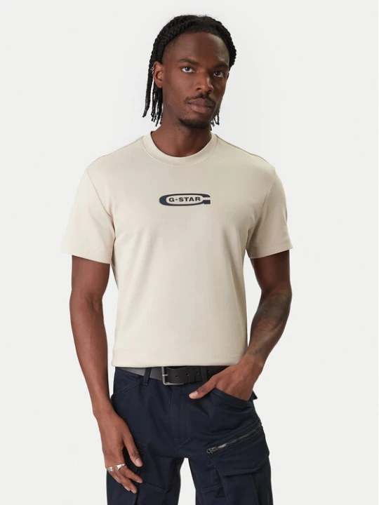 Zdjęcie produktu G-Star Raw T-Shirt Old Skool D25967-C812 Beżowy Regular Fit