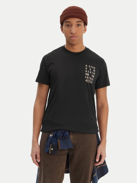 Zdjęcie produktu G-Star Raw T-Shirt Text Chest D25968-C506 Czarny Regular Fit