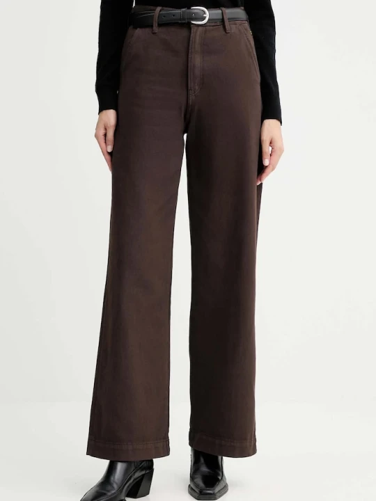 Zdjęcie produktu G-Star spodnie bawełniane Deck 2.0 high loose Chino brązowy