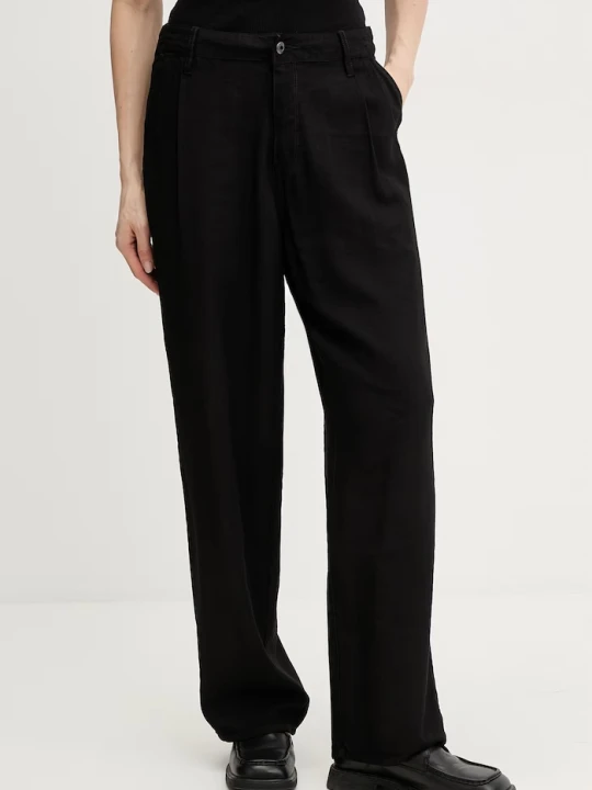 Zdjęcie produktu G-Star spodnie damskie z wiskozy Pleated chino czarny