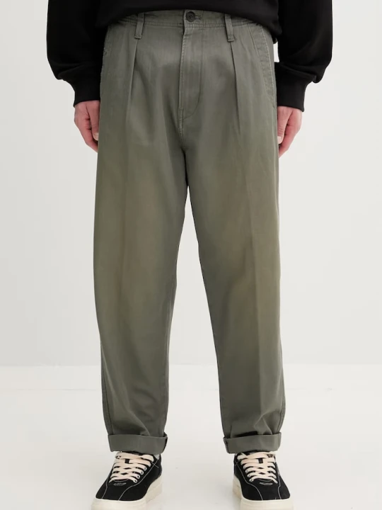 Zdjęcie produktu G-Star spodnie męskie bawełniane Pleated Chino Relaxed Tapered zielony