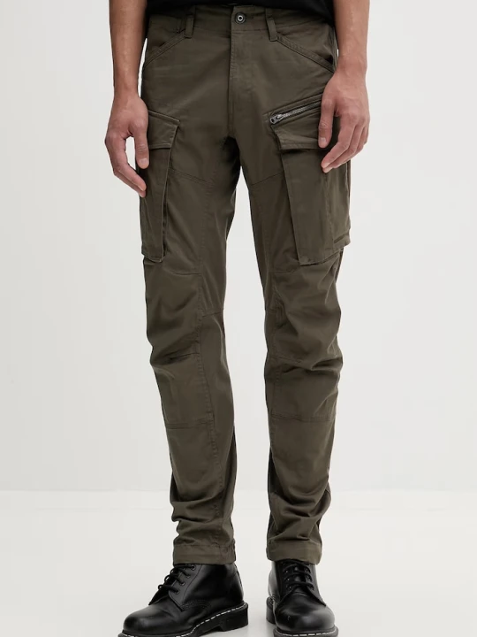 Zdjęcie produktu G-Star spodnie cargo męskie bawełniane z elastanem Rovic Zip 3D Regular Tapered zielony