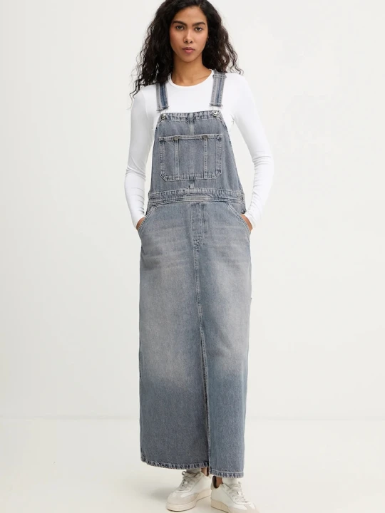 Zdjęcie produktu G-Star sukienka jeansowa Carpenter Dungaree niebieski