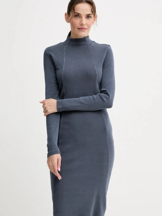 Zdjęcie produktu G-Star sukienka Washed slim rib szary