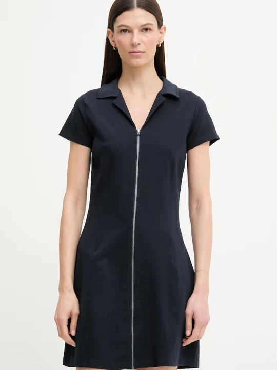 Zdjęcie produktu G-Star sukienka z wiskozą Soft sculpt fit flare granatowy