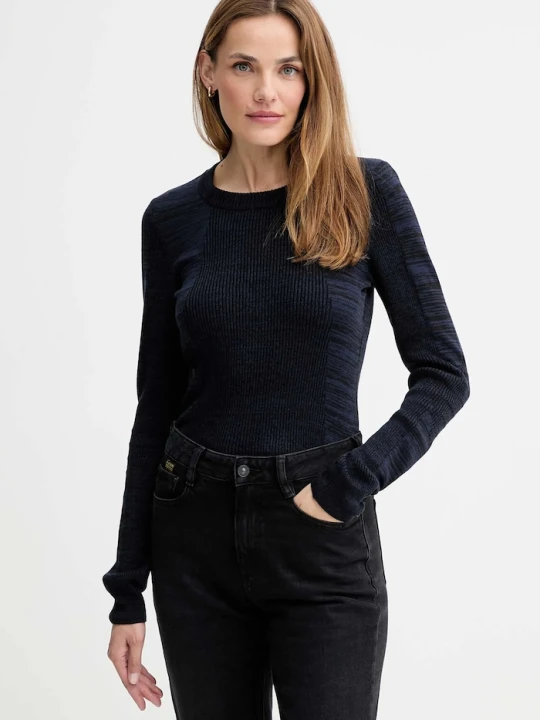 Zdjęcie produktu G-Star sweter 3D biker knit slim granatowy