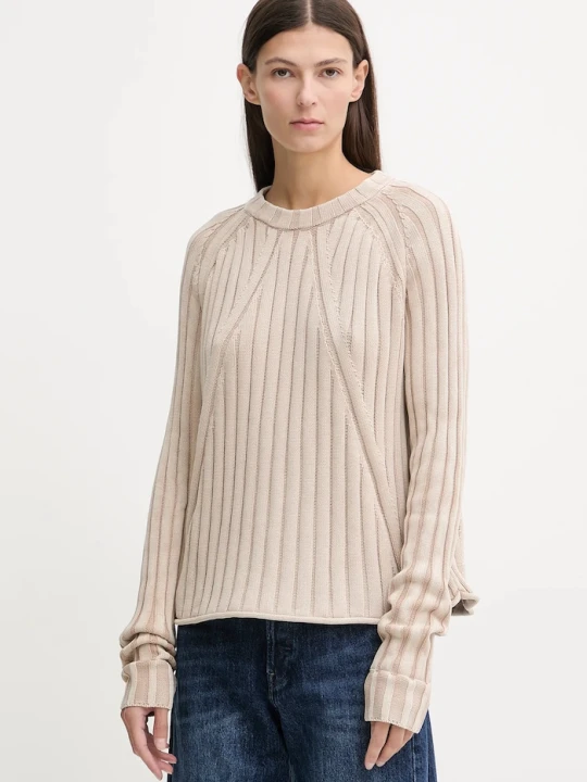 Zdjęcie produktu G-Star sweter bawełniany Washed loose beżowy