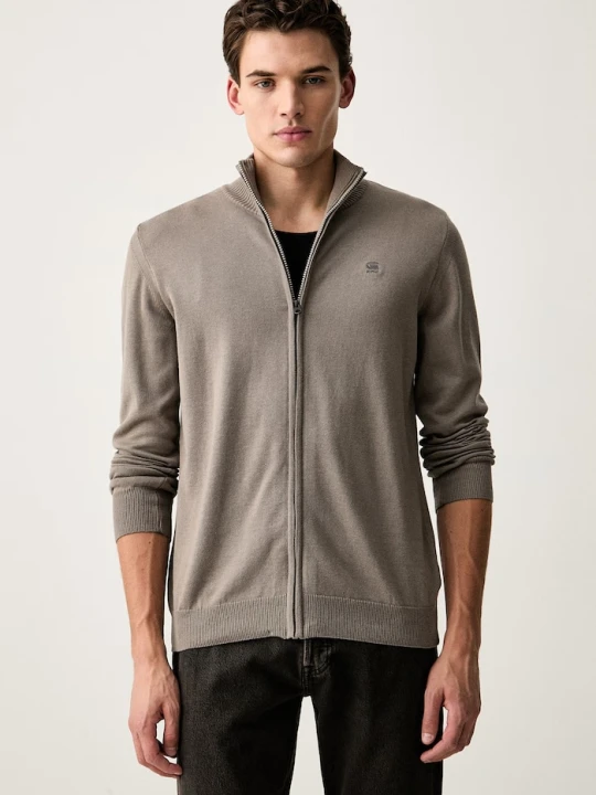 Zdjęcie produktu G-Star sweter rozpinany męski bawełniany Core zip through brązowy