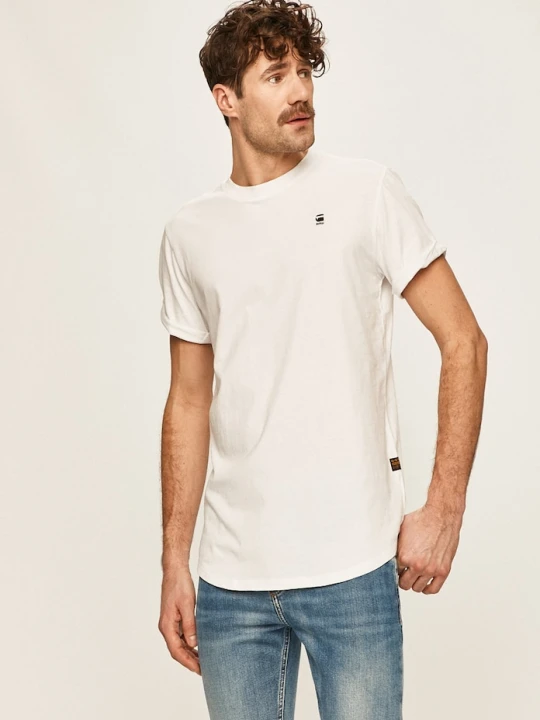 Zdjęcie produktu G-Star T-shirt basic męski bawełniany Lash biały