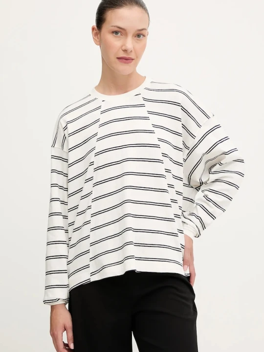 Zdjęcie produktu G-Star t-shirt bawełniany A line stripe oversized beżowy