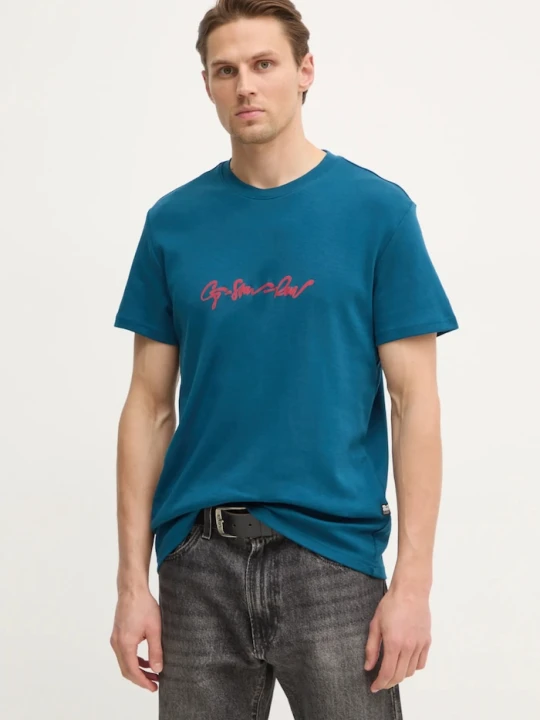 Zdjęcie produktu G-Star t-shirt bawełniany turkusowy