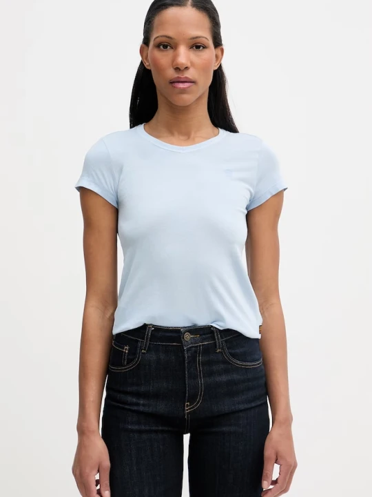 Zdjęcie produktu G-Star T-shirt damski bawełniany Overdyed eyben slim v t 2.0 niebieski