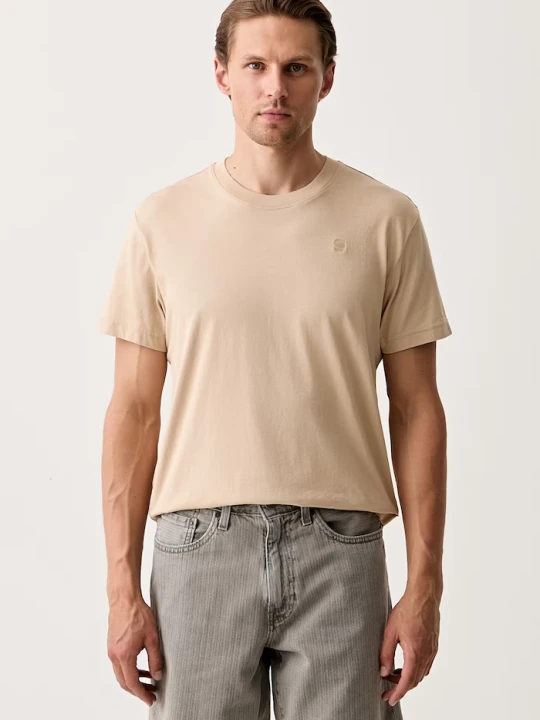 Zdjęcie produktu G-Star T-shirt męski bawełniany Base-s beżowy