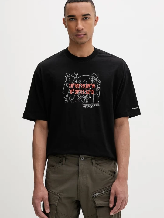 Zdjęcie produktu G-Star T-shirt męski bawełniany Coord gr relaxed czarny