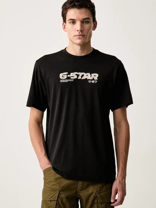 Zdjęcie produktu G-Star T-shirt męski bawełniany Front prt logo r t czarny