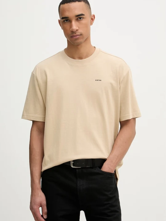 Zdjęcie produktu G-Star t-shirt męski bawełniany Relaxed base beżowy