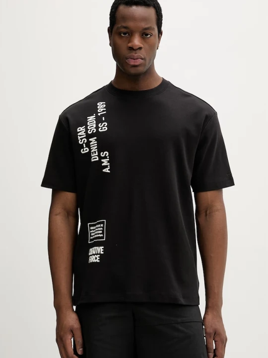 Zdjęcie produktu G-Star t-shirt męski bawełniany Stencil gr relaxed czarny
