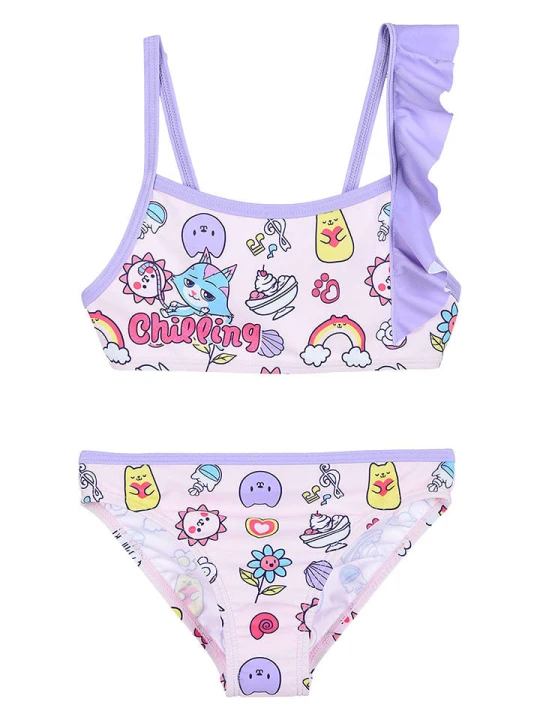 Zdjęcie produktu Gabby's Dollhouse Bikini "Domek Gabi" w kolorze fioletowym ze wzorem rozmiar: 98
