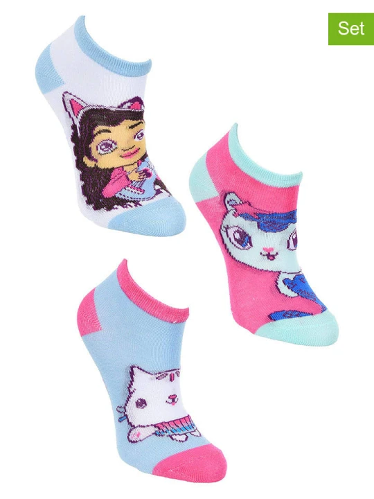 Zdjęcie produktu Gabby's Dollhouse Skarpety (3 pary) "Domek Gabi" ze wzorem rozmiar: 23-26
