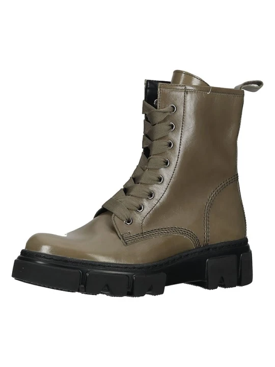 Zdjęcie produktu Gabor Skórzane botki w kolorze khaki rozmiar: 38, 5