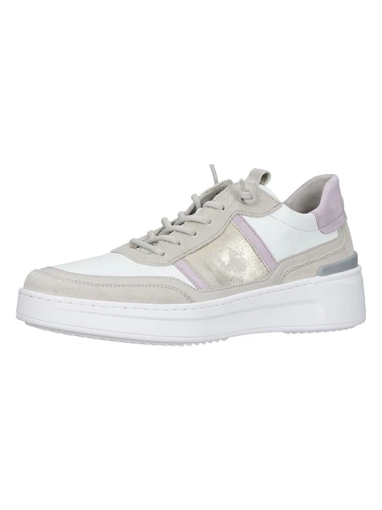 Zdjęcie produktu Gabor Skórzane sneakersy w kolorze biało-beżowo-fioletowym rozmiar: 37