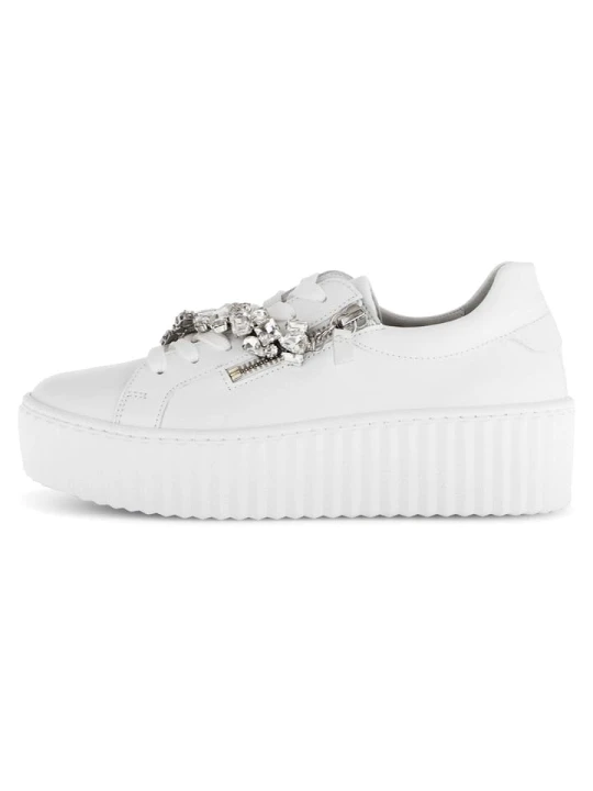 Zdjęcie produktu Gabor Skórzane sneakersy w kolorze srebrno-białym rozmiar: 37