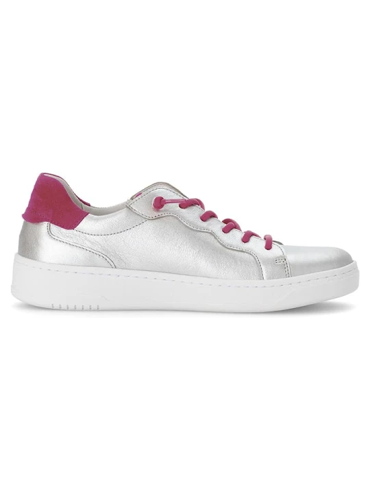 Zdjęcie produktu Gabor Skórzane sneakersy w kolorze srebrno-różowym rozmiar: 37, 5