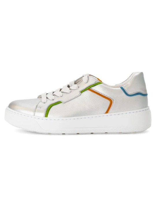 Zdjęcie produktu Gabor Skórzane sneakersy w kolorze srebrnym ze wzorem rozmiar: 38, 5