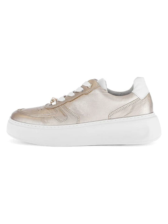 Zdjęcie produktu Gabor Skórzane sneakersy w kolorze złoto-białym rozmiar: 40, 5