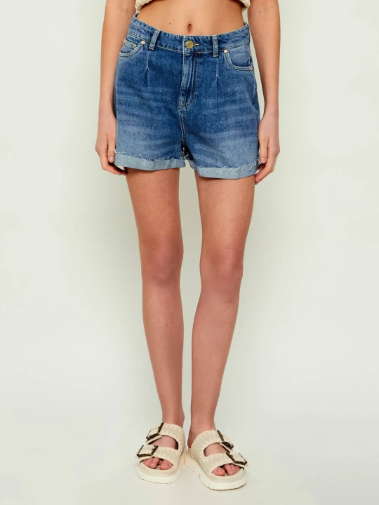 Zdjęcie produktu Gaëlle Paris Jeansowe szorty | Relaxed fit niebieski