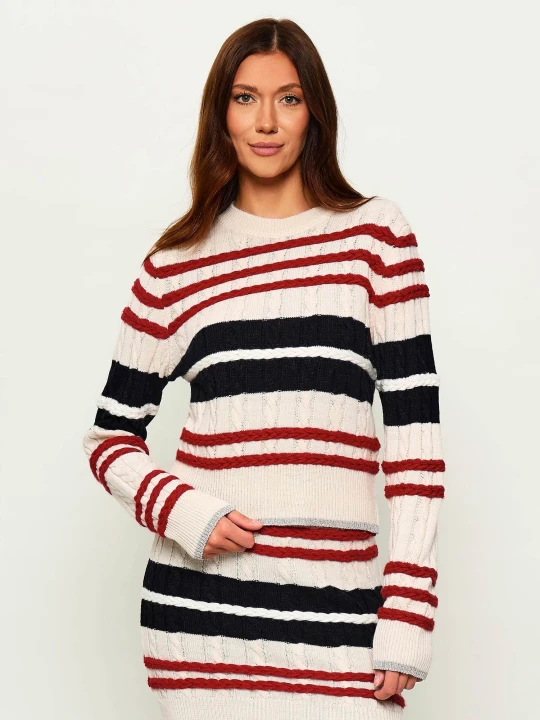 Zdjęcie produktu Gaëlle Paris Sweter | Regular Fit | z dodatkiem wełny kremowy
