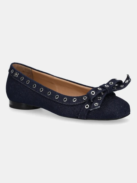 Zdjęcie produktu GANNI baleriny Eyelets Bow Ballerina Denim