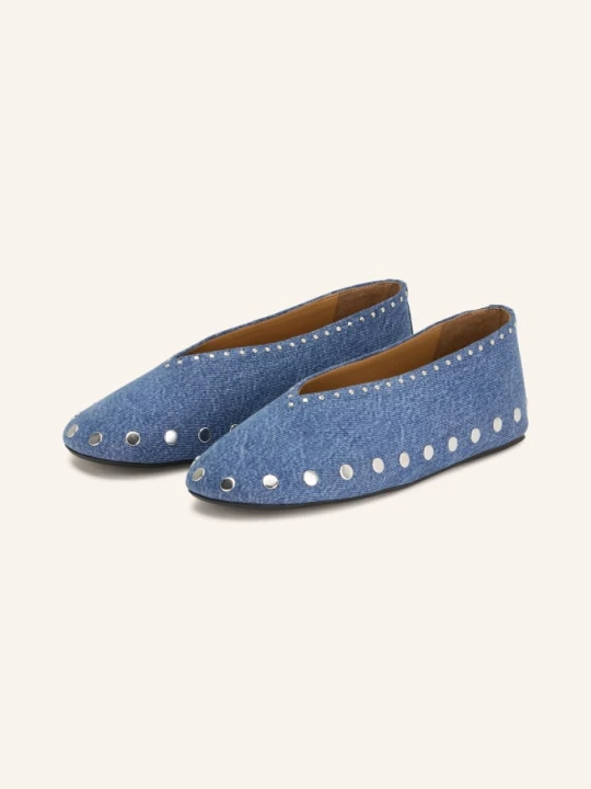 Zdjęcie produktu Ganni Baleriny Jenny W Stylu Jeansowym Z Nitami blau