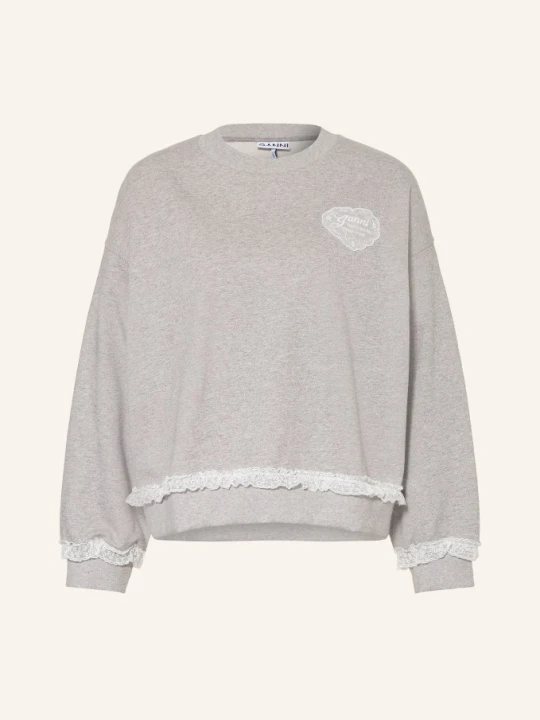 Zdjęcie produktu Ganni Bluza Z Koronką grau